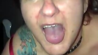 BBW Wagtail007 gets a facial and a mouthful of cum