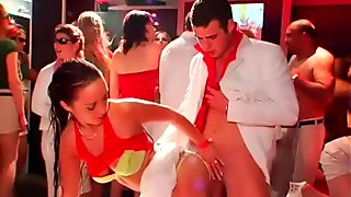 Sizzling girls are pleasuring one another in a club