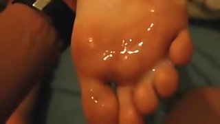 Compilation of cumshots over gf feet soles