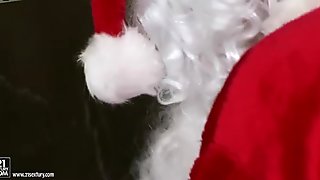 Slutty Kitty Cat has a special gift from Santa - he fucks her hard
